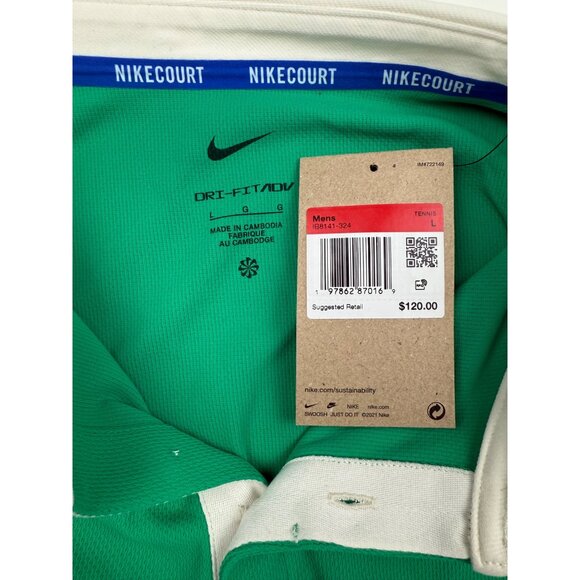 Size L - $120 Nike Court Advantage Slam Dri-Fit ADV Long Sleeve Polo Sinner - Picture 4 of 5